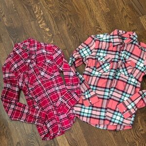 2 Eddie Bauer Plaid Shirts